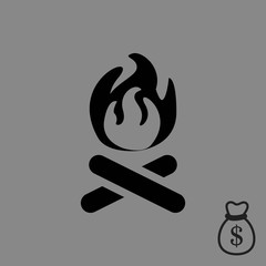 fire icon stock vector illustration flat design