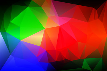 Green blue orange red low poly background