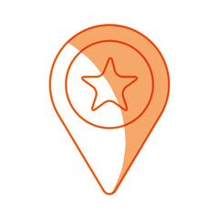 silhouette search sign with star inside icon, vector illustration