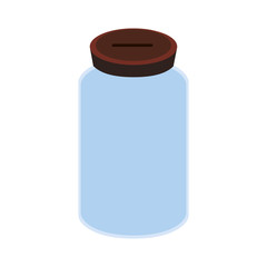 glass bottle to save cash money, vector illustration
