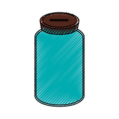glass bottle to save cash money, vector illustration