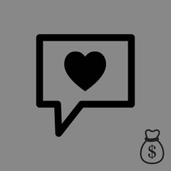 Speech Bubbles Icon. chat love pictogram stock vector illustration