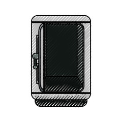 silver metal strong box open, vector illustration