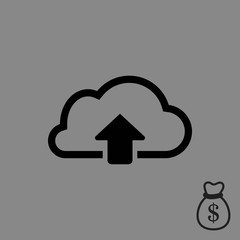 cloud upload icon stock vector illustration flat design