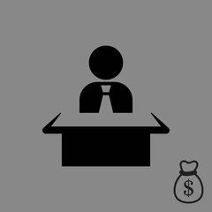 man sitting at the table icon stock vector illustration flat design