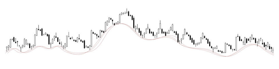 Candle stick stock chart on transparent background

