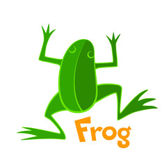 Green frog. Vector icon