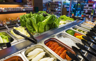 Salad bar in supermarket