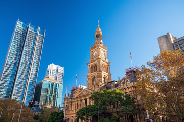 Fototapeta na wymiar Sydney Town Hall in Australia