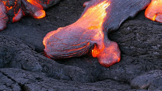 Flowing lava in Hawaii