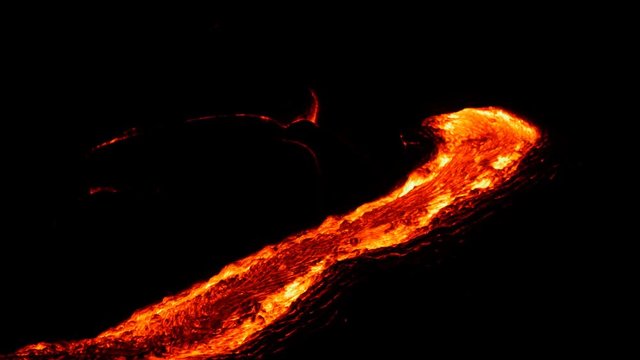 Flowing lava in Hawaii