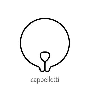 Pasta. Flat linear icon isolated. Black and white object
