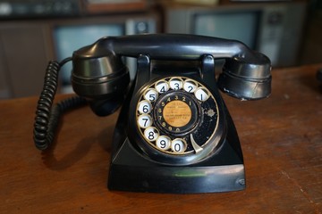 Antique phone is a home decoration.