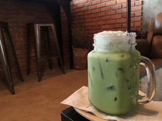 Green tea iced frappe.