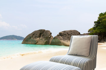 Naklejka premium Modern sofa on the beach.