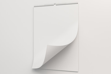 White wall calendar mock-up on white background - 155690799