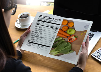 Fototapeta na wymiar Nutrition facts Gluten Free food Celiac Disease Nutrition , Healthy lifestyle concept with diet and fitness