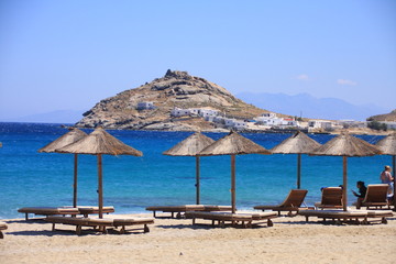 une plage à Mykonos