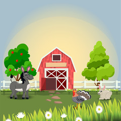 happy and cheerful farm animals