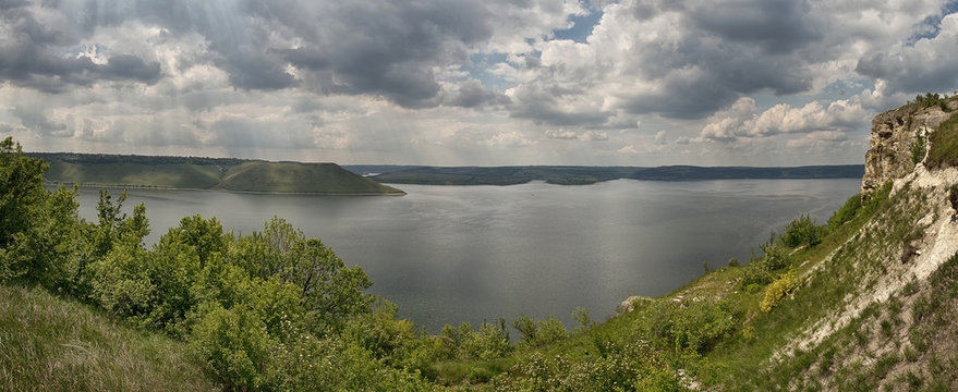 Bakota Park, view of the river Dniester. Ukraine