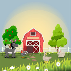 happy and cheerful farm animals