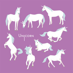 legendary Creature unicorn pose set