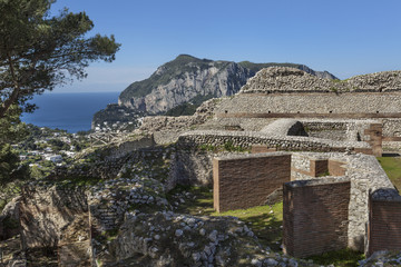 The ruins of Tiberius Villa Jovis on island Capri, Italy © tynrud