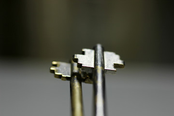the key to the lock on a blurry background