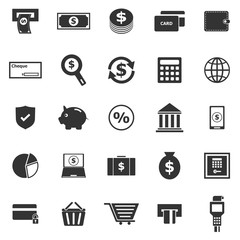 Payment icons on white background