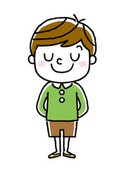 男の子：照れる、リラックス
