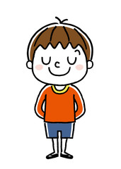 男の子：照れる、リラックス
