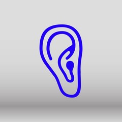 ear icon vector illustration. Flat design style