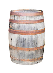 Obraz premium Old retro wooden barrel isolated with clipping path included