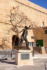 Manuel Dimech statue in Castille Square, Valletta, Malta.