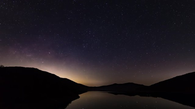 自然 タイムラプス 天の川 星景 野反湖 夜景