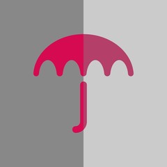 Umbrella vector icon. Rain protection symbol. Flat design style