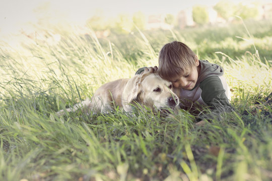 magic moment of love between a boy and his dog