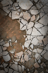 broken cement concrete floor
