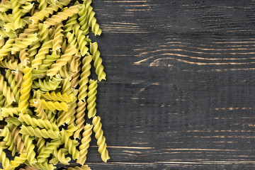 Green pasta fusilli