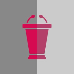 lectern with microphone icon stock vector illustration flat design