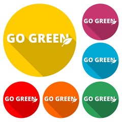 Go green stamp, sign, icon