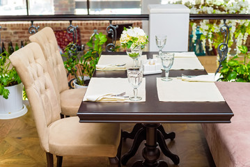 Elegant served table indoors