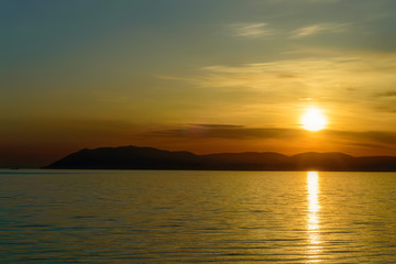 Beautiful natural sunset over sea