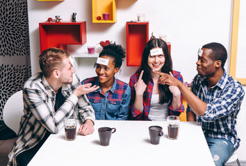 Game Play Friends Fun Guess Entertainment Party Indoors Together Smile Imagination Friendship Concept