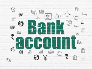 Money concept: Bank Account on wall background