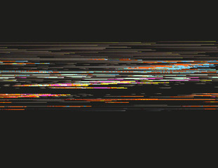 Colorful glitched background. Modern abstract generative illustration made of vector pixel mosaic. Distorted image processing. Random digital signal error. Collapsing array of data. Element of design.