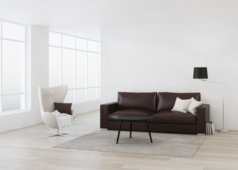 Hipster living room. 3D rendering.