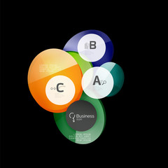 Vector glossy glass circles speech bubble on black