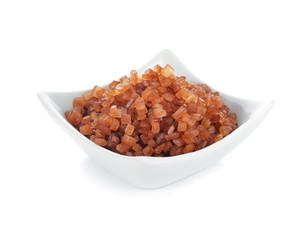 Brown caramelized sugar on white
