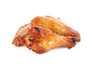 Fried chicken on white background